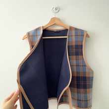 Load image into Gallery viewer, [HANDMADE] One Layer Cropped Vest - Rustwood Plaid Coating
