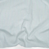 1/2 Yard Organic Cotton Double Gauze - Mist / White Stripe Cotton 100% 52