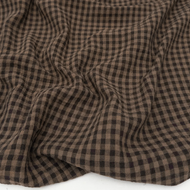1/2 Yard Organic Cotton Double Gauze - Dark Cocoa Gingham Cotton 100% 52