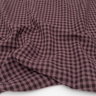 1/2 Yard Organic Cotton Double Gauze - Plum Gingham Cotton 100% 52