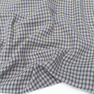 1/2 Yard Organic Cotton Double Gauze - Chambray Check Cotton 100% 52