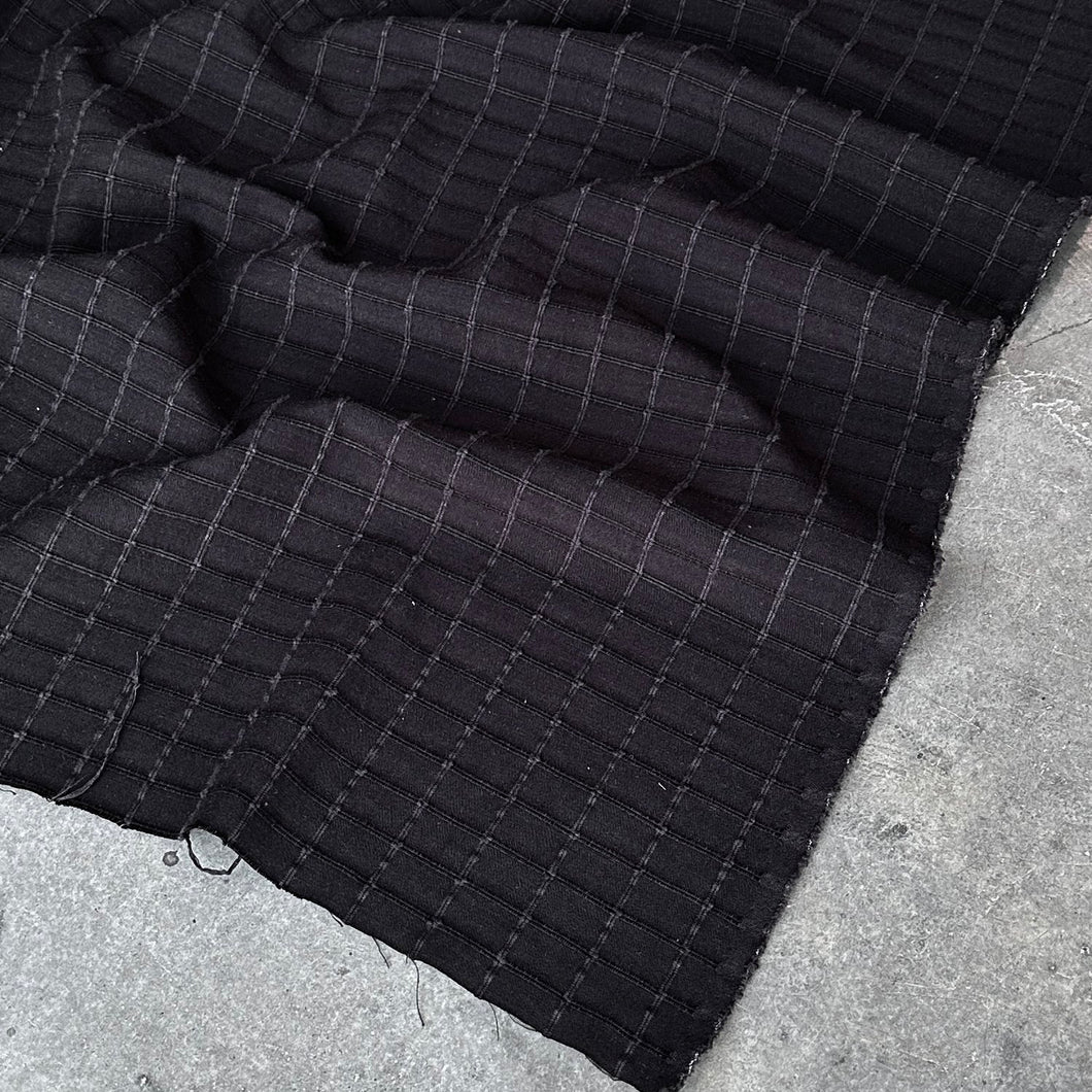 1/2 Yard Frame Cotton Blend Jacquard - Black Windowpane 55