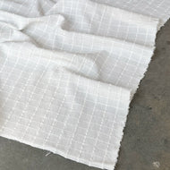 1/2 Yard Frame Cotton Blend Jacquard - Milk Windowpane 55