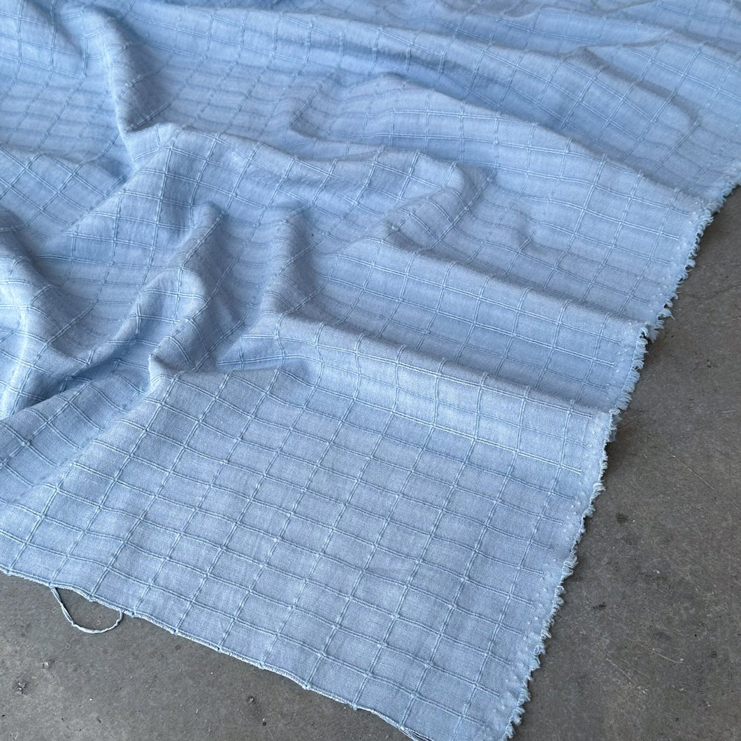 1/2 Yard Frame Cotton Blend Jacquard - Sky Windowpane 55