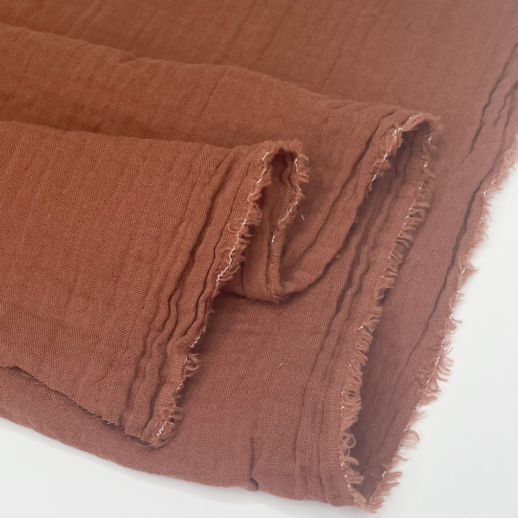 1/2 Yard Organic Cotton Double Gauze - Cinnamon Cotton 100% 52