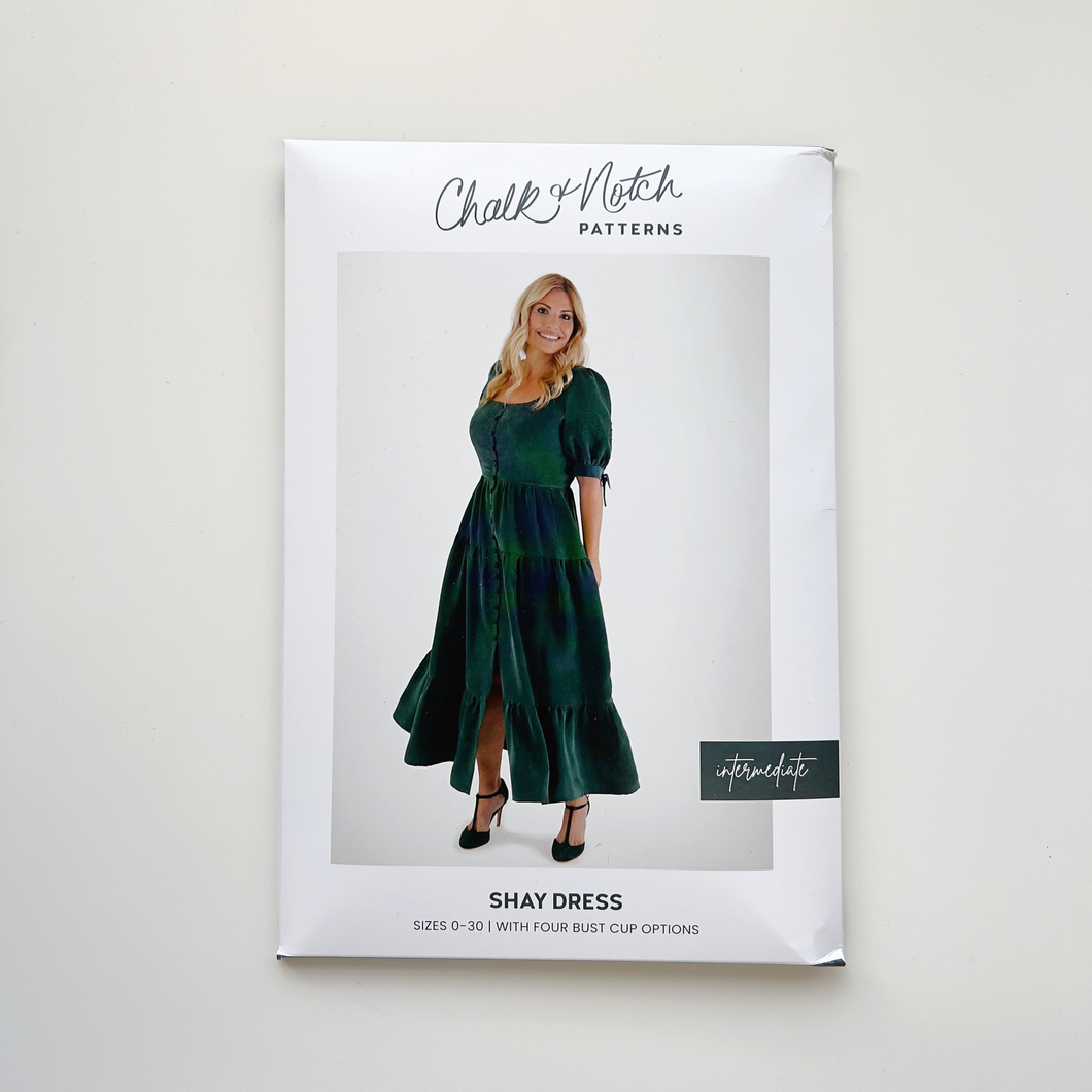 Shay Dress  - Chalk and Notch Sewing Pattern (Printed) - Size 00-30