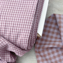 Charger l'image dans la galerie, 1/2 Yard Organic Cotton Double Gauze - Lilac Gingham Cotton 100% 52" Wide
