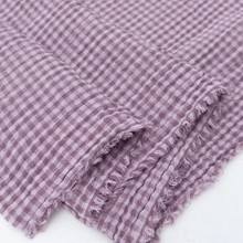 Charger l'image dans la galerie, 1/2 Yard Organic Cotton Double Gauze - Lilac Gingham Cotton 100% 52" Wide
