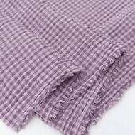 1/2 Yard Organic Cotton Double Gauze - Lilac Gingham Cotton 100% 52