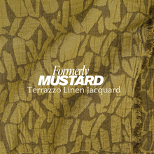 Load image into Gallery viewer, 1/2 Yard Terrazzo Linen Blend Jacquard - Olive 50&quot; Wide
