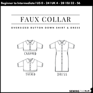 PDF Faux Collar Shirt and Dress Pattern - Sewing Therapy