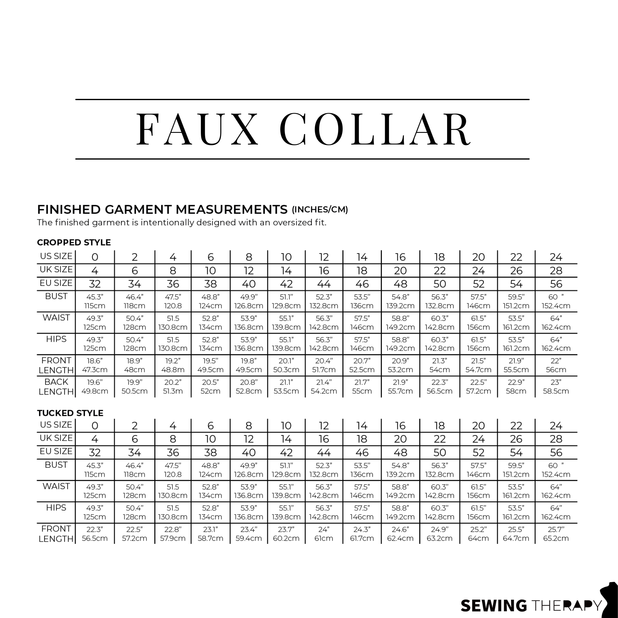 PDF Faux Collar Shirt and Dress Pattern - Sewing Therapy – Two O