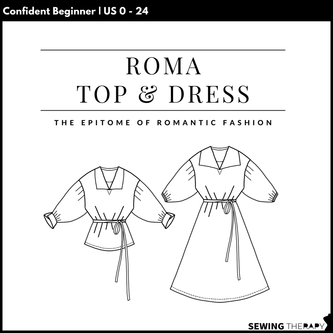 PDF Roma Top & Dress Pattern - Sewing Therapy