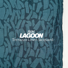 Charger l&#39;image dans la galerie, 1/2 Yard Terrazzo Linen Blend Jacquard - Lagoon 50&quot; Wide

