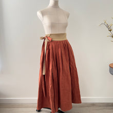Load image into Gallery viewer, [HANDMADE] Heavy Linen Twill Hanbok Wrap Skirt - Maple
