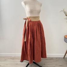 Load image into Gallery viewer, [HANDMADE] Heavy Linen Twill Hanbok Wrap Skirt - Maple
