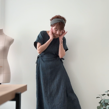 Load image into Gallery viewer, [HANDMADE] Tie Dress - Double Gauze in Midnight Gingham XS - L
