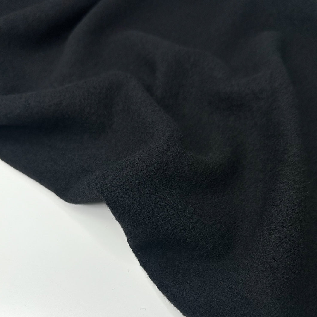 1/2 Yard Cloud Pastel Boiled Wool Coating - Black 56