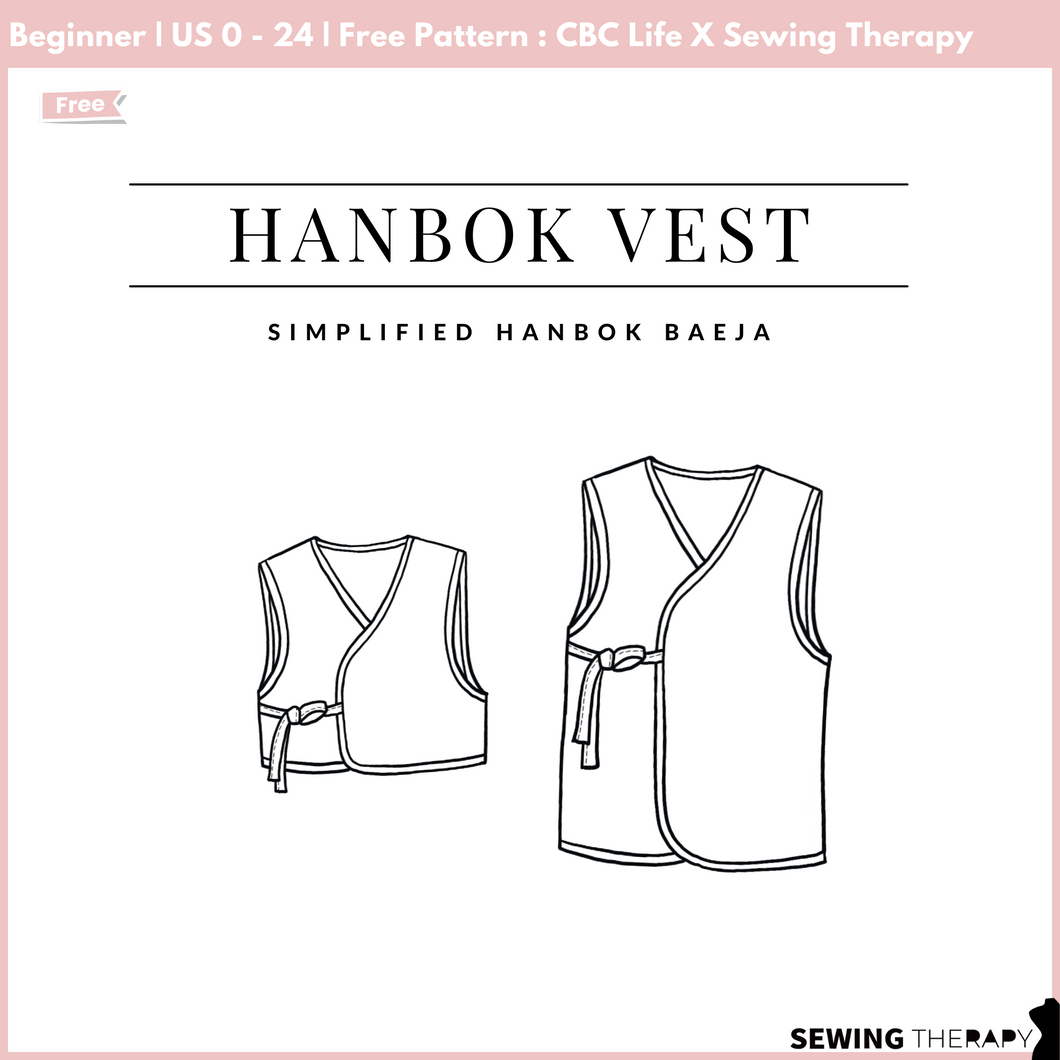 :: FREE ::  PDF Hanbok Vest BAEJA - Sewing Therapy