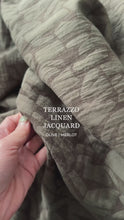 Load and play video in Gallery viewer, 1/2 Yard Terrazzo Linen Blend Jacquard - Olive 50&quot; Wide

