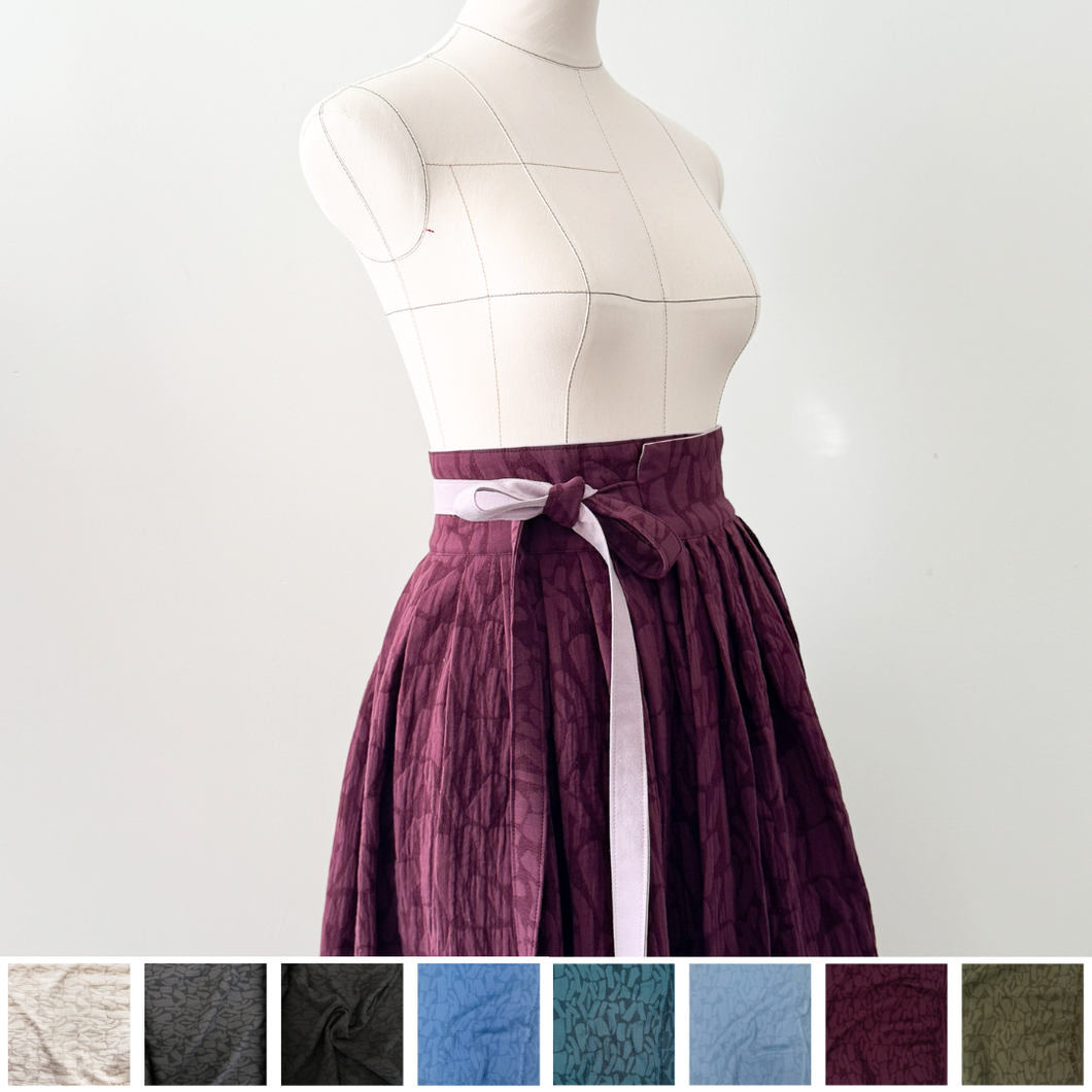 [HANDMADE] Linen Jacquard Hanbok Wrap Skirt - 8 Colours Available