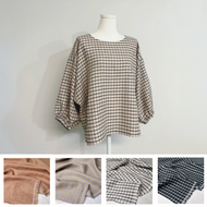 [HANDMADE] Infit Top - Grid Linen 4 Colour XL - 3XL