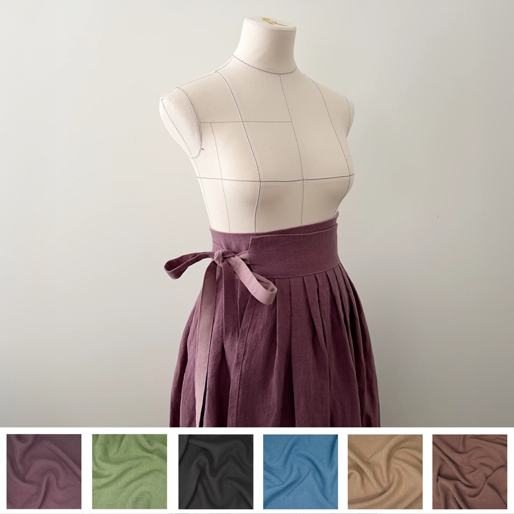[HANDMADE] Real Linen Hanbok Wrap Skirt - 6 Colours
