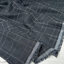 Load image into Gallery viewer, 1/2 Yard Heritage Glen Check Linen in Black 54&quot; Wide
