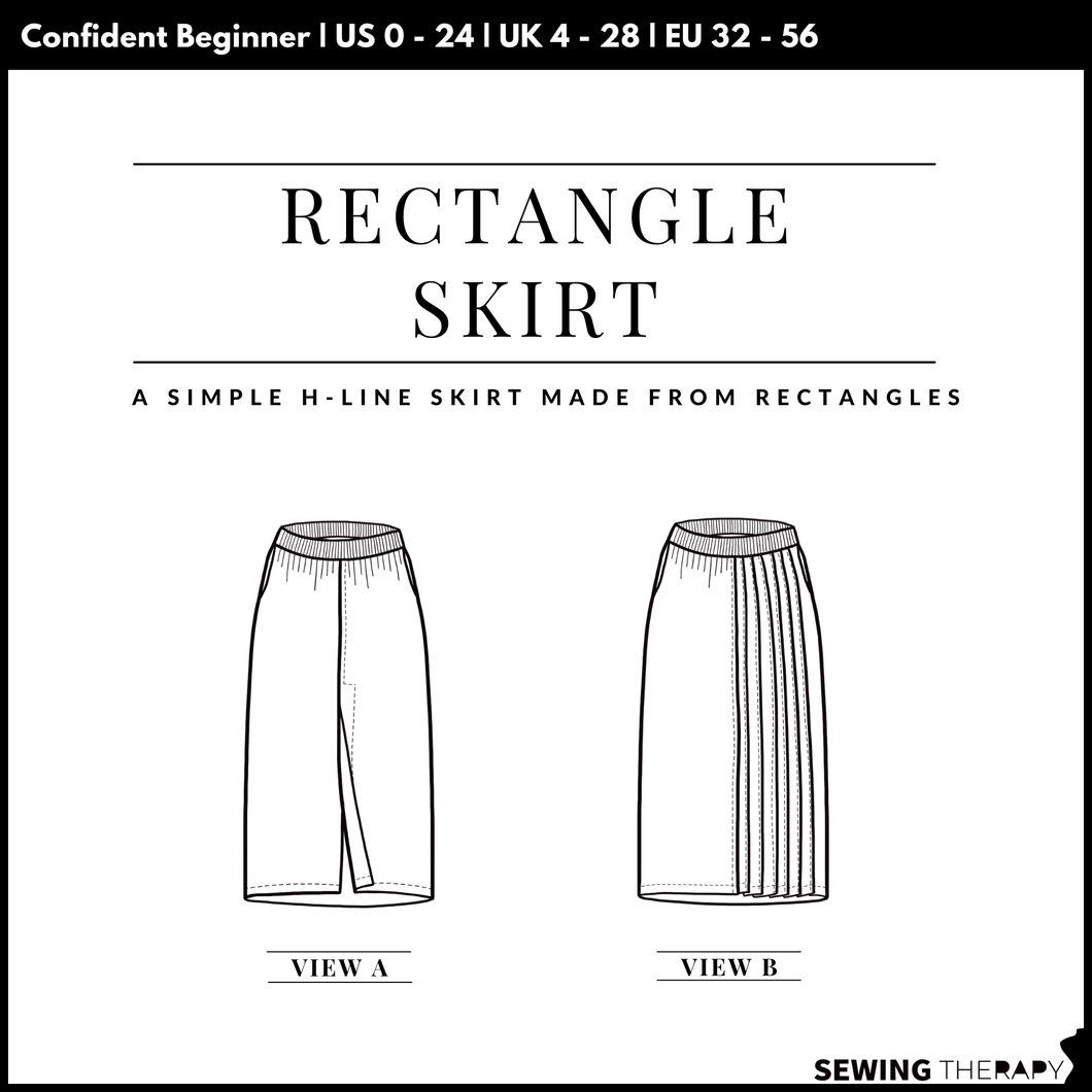 [INTRO SALE ~35% OFF] PDF Rectangle Skirt Pattern - Sewing Therapy