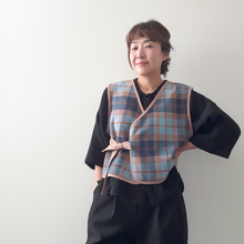 Load image into Gallery viewer, [HANDMADE] One Layer Cropped Vest - Rustwood Plaid Coating
