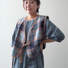 Load image into Gallery viewer, [HANDMADE] One Layer Cropped Vest - Rustwood Plaid Coating
