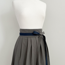 Load image into Gallery viewer, [HANDMADE] Cotton Hanbok Wrap Skirt - Dark Sage &amp; Black
