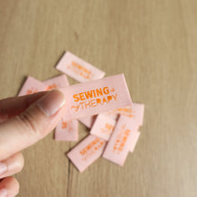 Load image into Gallery viewer, Orange - SEWING IS MY THERAPY (10 Labels in each envelope)
