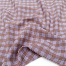 Charger l'image dans la galerie, 1/2 Yard Sunday Check Yarn-dyed Cotton Linen in Lilac/Cocoa Gingham 54" Wide
