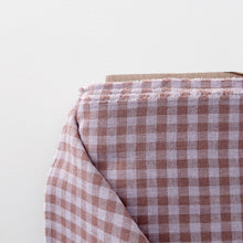 Charger l'image dans la galerie, 1/2 Yard Sunday Check Yarn-dyed Cotton Linen in Lilac/Cocoa Gingham 54" Wide

