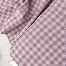 Charger l'image dans la galerie, 1/2 Yard Sunday Check Yarn-dyed Cotton Linen in Lilac/Cocoa Gingham 54" Wide
