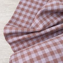Charger l'image dans la galerie, 1/2 Yard Sunday Check Yarn-dyed Cotton Linen in Lilac/Cocoa Gingham 54" Wide
