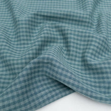 Charger l'image dans la galerie, 1/2 Yard Sunday Check Yarn-dyed Cotton Linen in Muted Teal Gingham 54" Wide
