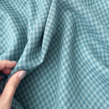 Charger l'image dans la galerie, 1/2 Yard Sunday Check Yarn-dyed Cotton Linen in Muted Teal Gingham 54" Wide
