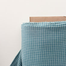 Charger l'image dans la galerie, 1/2 Yard Sunday Check Yarn-dyed Cotton Linen in Muted Teal Gingham 54" Wide
