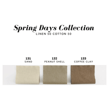 Load image into Gallery viewer, 1/2 Yard Cotton Linen Blend - 132 Peanut Shell from Spring Days Collection 53&quot; Wide - Two O Nine Fabric
