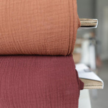 Load image into Gallery viewer, 1/2 Yard Organic Cotton Double Gauze - Cinnamon Cotton 100% 52&quot; Wide - Two O Nine Fabric
