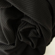 Load image into Gallery viewer, 1/2 Yard Rib Knit Rayon Blend (Poly 70 Rayon 27 Spandex 3) - Black 48&quot; Wide - Two O Nine Fabric
