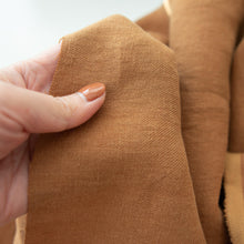 Load image into Gallery viewer, 1/2 Yard FW LINEN - Sand Washed Heavy Linen Twill - Caramel 54&quot; Wide - Two O Nine Fabric
