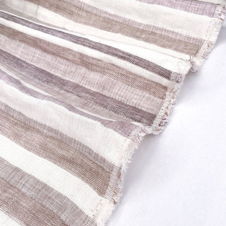 1/2 Yard Stripe Yarn Dyed Linen Cotton Jacquard - Natural 54