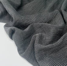 Charger l&#39;image dans la galerie, 1/2 Yard Organic Cotton Double Gauze - Black Vertical Stripe Cotton 100% 52&quot; Wide
