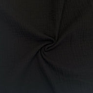 1/2 Yard Organic Cotton Double Gauze - Black Cotton 100% 52